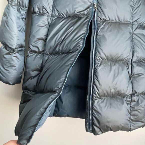 Eddie Bauer EB550 Luna Peak Down Parka Hooded Puffer Teal Coat Women's M Nylon - Picture 5 of 16